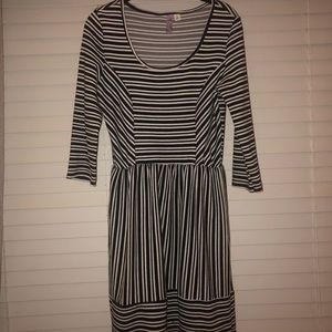 Navy & White Striped Dress